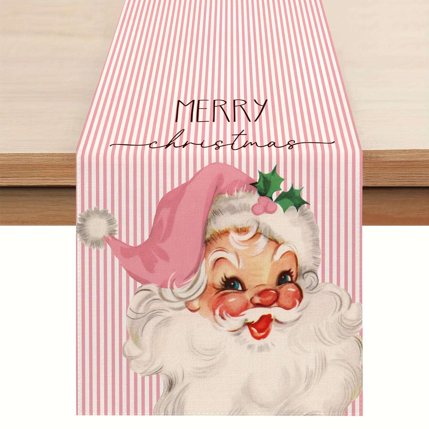 

Striped Table - 1- Polyester Christmas Dining Decor, Rectangular Christmas Tablecloth For Decoration