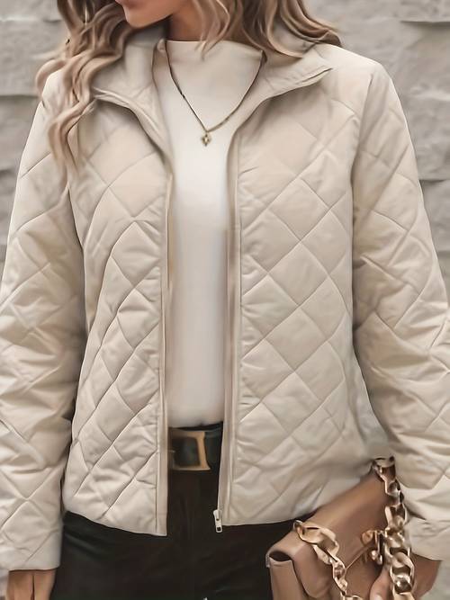 fashion casual womens autumn winter warm quilted lightweight jacket coat