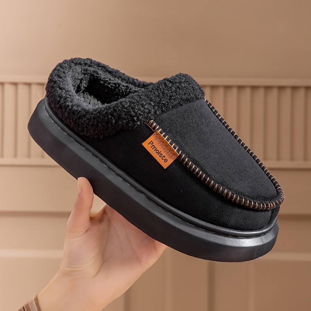   house slippers men with soft fuzzy lining and thick memory foam insulation perfect as warm winter slippers