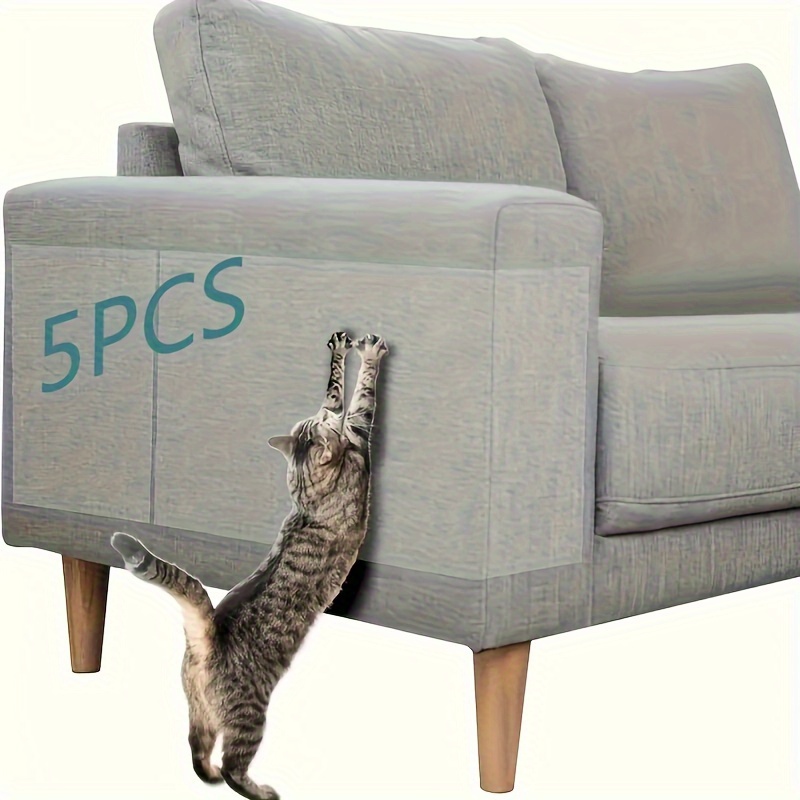 

5-piece Extra Large - Pvc Furniture Protector Tape, No-pin Sofa & Chair Shield For Cats