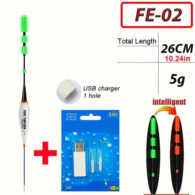 1pcs Smart LED Light Luminous Smart Night Fishing Float Bite Alarm Stick  Bobber