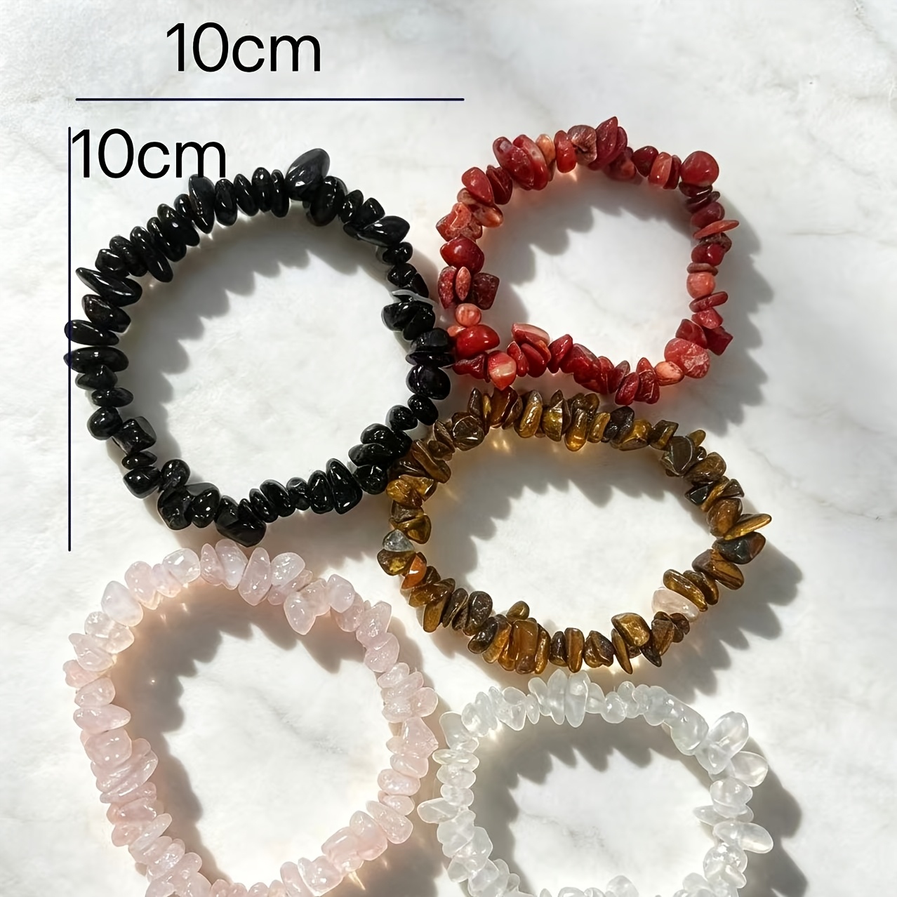 Natural Crystal Chip Bead Stretch Bracelet, Unisex