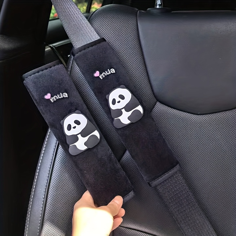 TEMU Lot de 2 protège-épaule de ceinture de sécurité de voiture mignons à motif dessin , housses de ceinture de sécurité décoratives en peluche