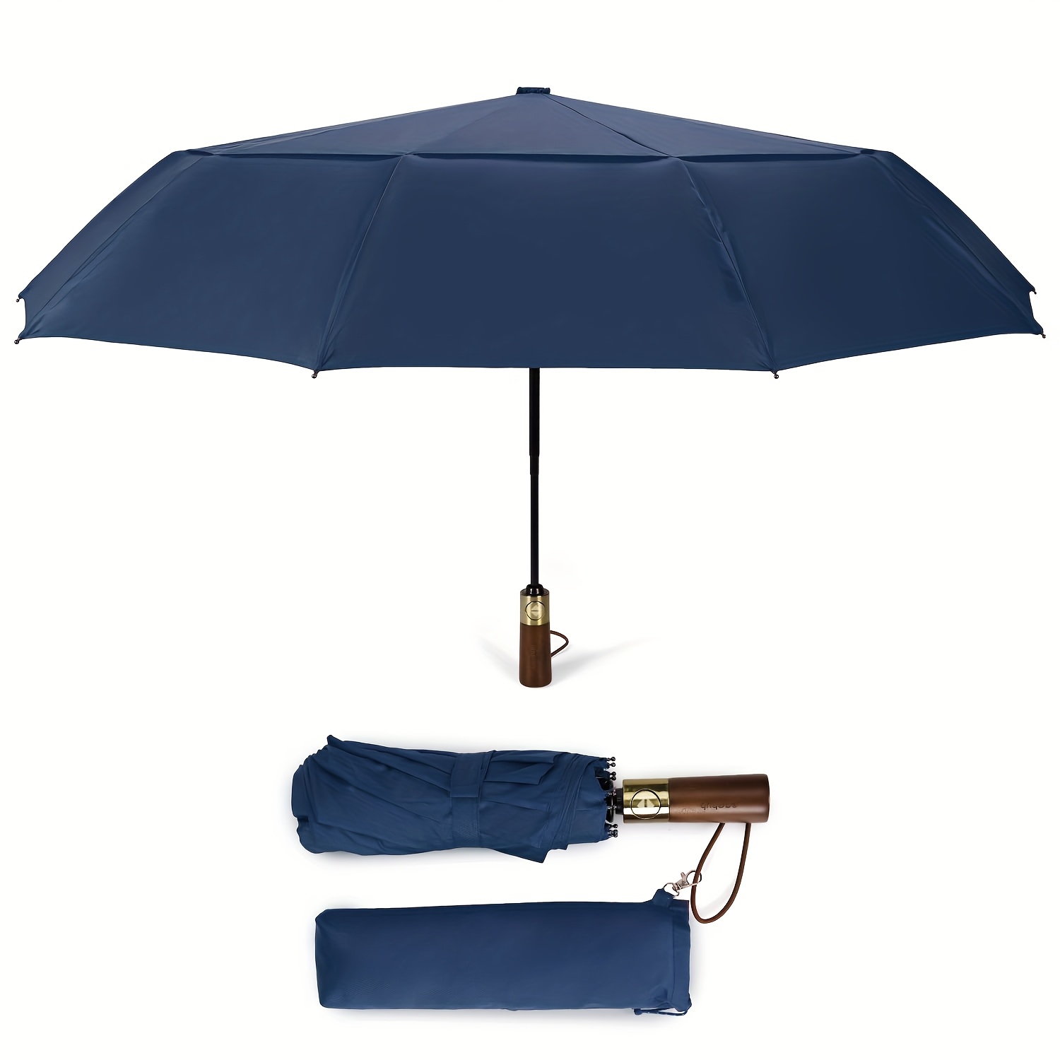 Image of Automatic Open/close Windproof Portable Umbrella With 10-rib Wind-resistant Canopy, Auto-folding Compact Travel Umbrella Suitable For Business & Daily Use, Days - 20,000-tested Durability