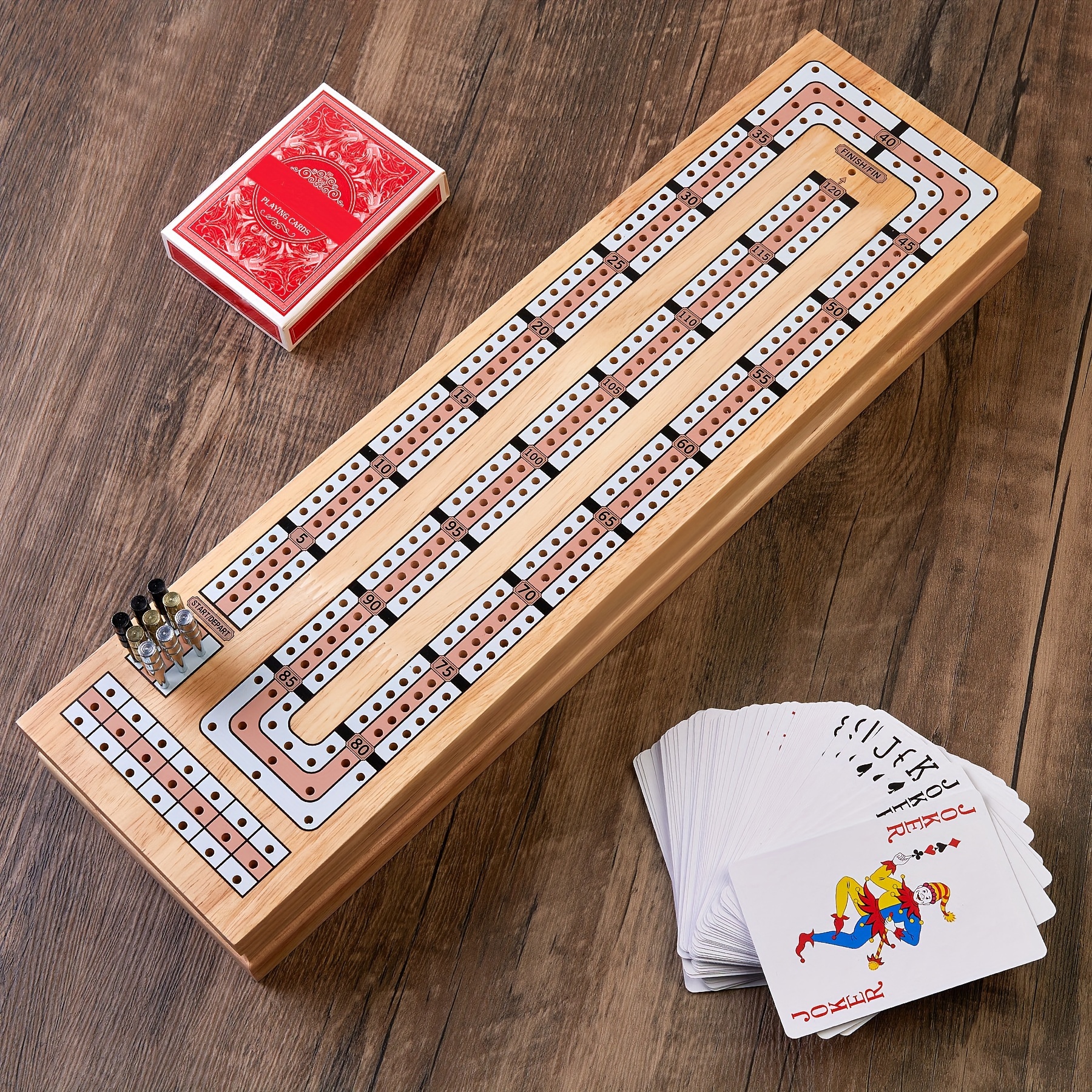 

Cribbage 15'' Wooden Folding 3 Set, W/, For 2 Playing /, For