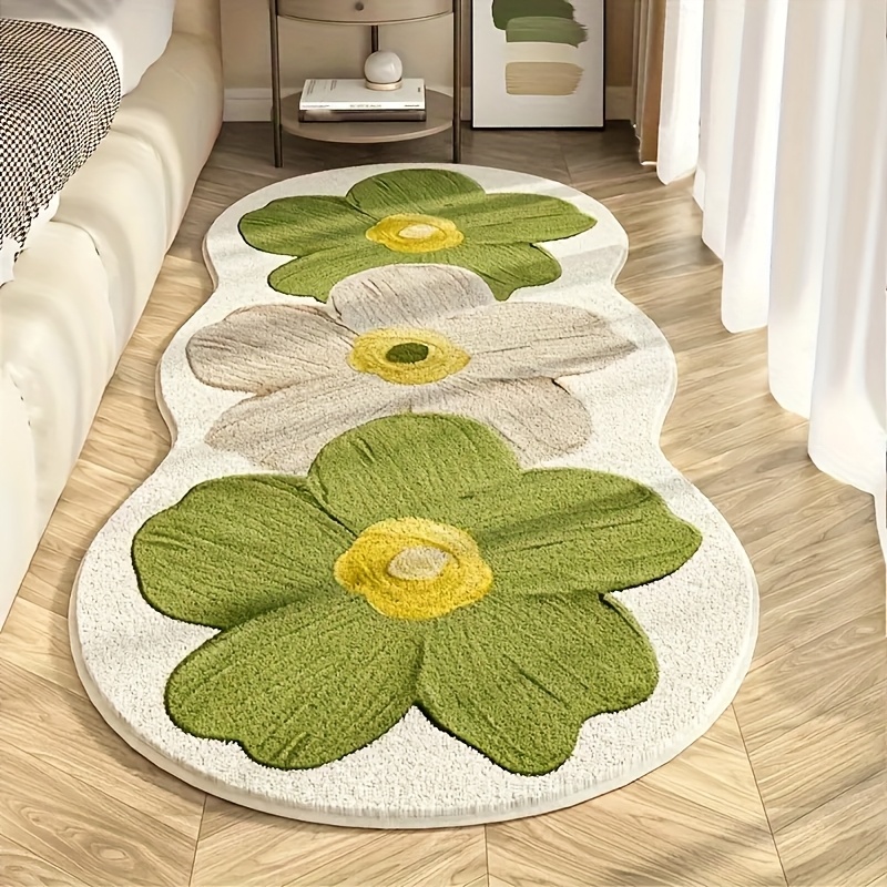 TEMU Tapis Octogonal Antidérapant et Doux pour Chambre, Salon, Salle de Bain - Base en Caoutchouc TPR, Lavable en Machine, Utilisation au Bord du Lit