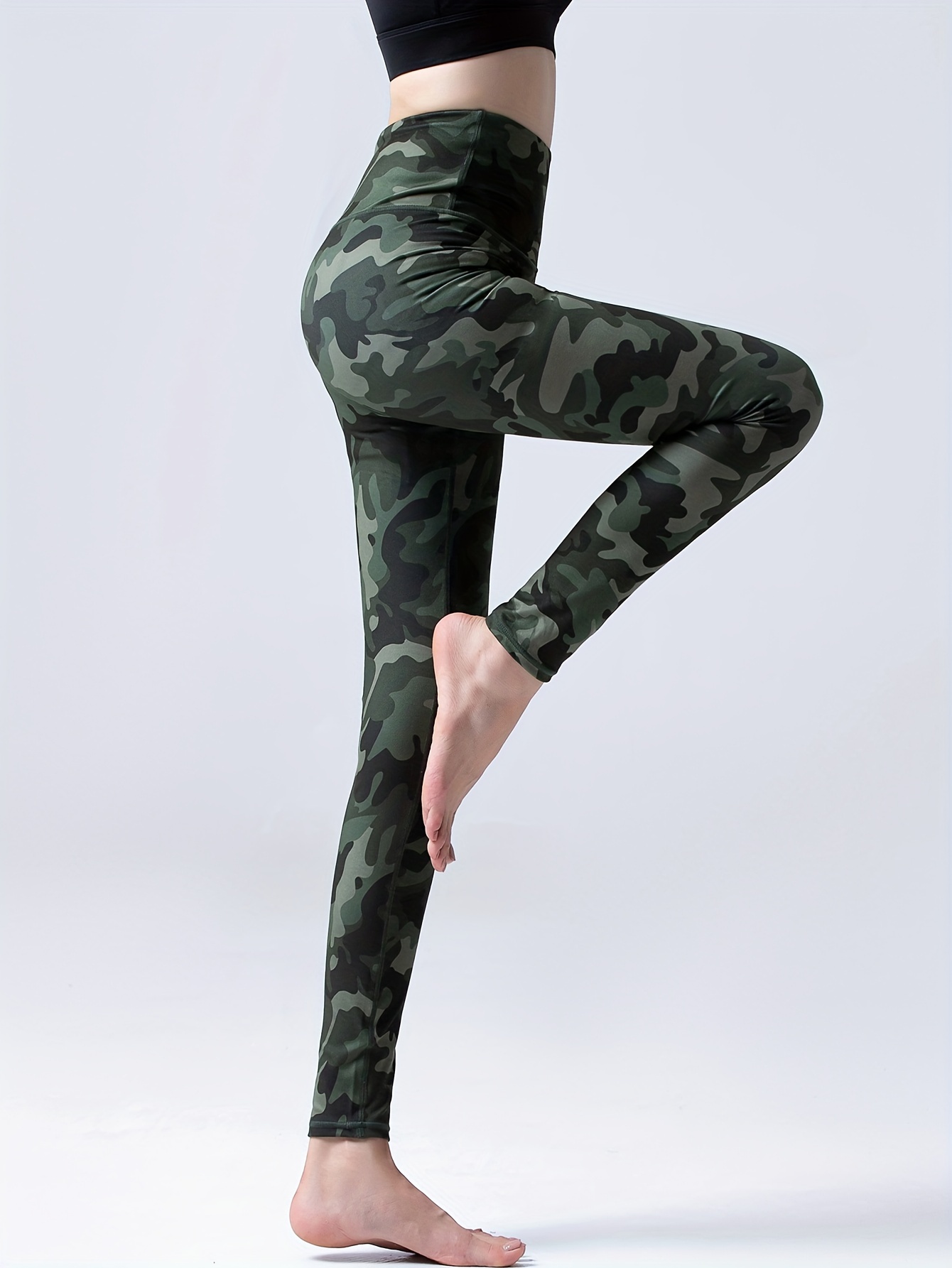 Star Camouflage Pattern High Waist Sports Leggings Quick - Temu Canada