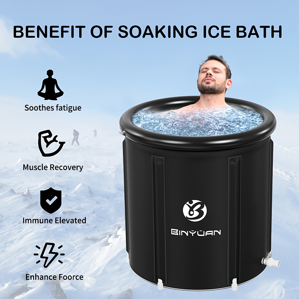 XL Ice Bath Tub For Cold Plunge - 132 Gallon Capacity, Portable With Cover, For Recovery & Therapy