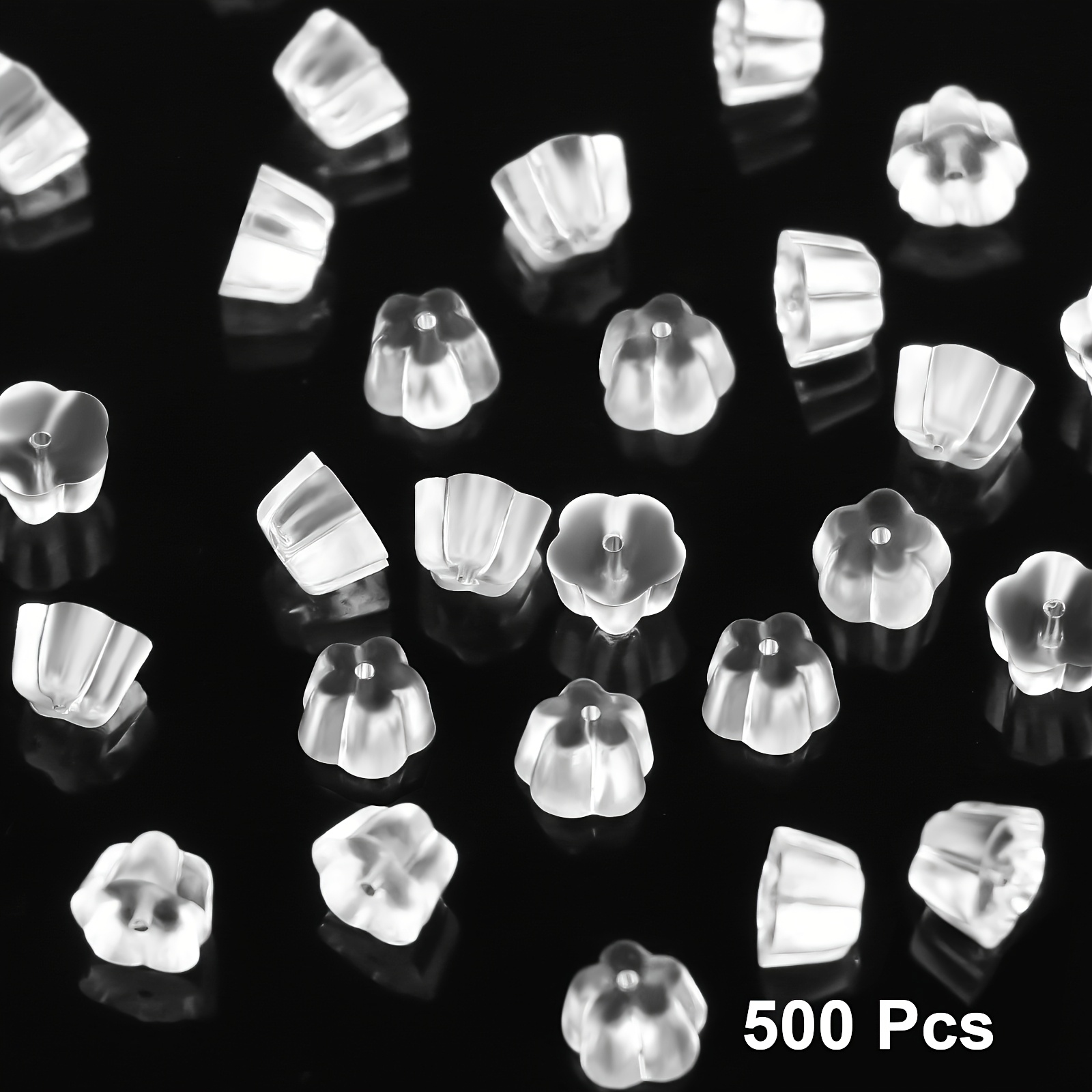 500pcs hypoallergenic silicone earring backs transparent Temu