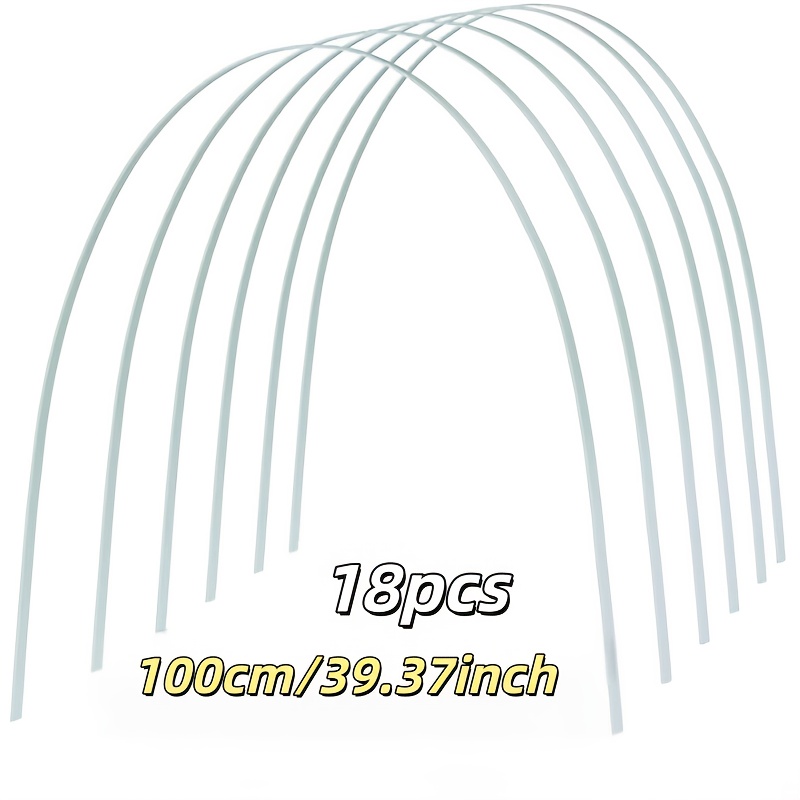 18pcs agricultural fiberglass rods garden structure supports garden hoops gardening handmade outdoor gardening bundled rod material   fiberglass rod sturdy flexible for garden framing sun and frost protection