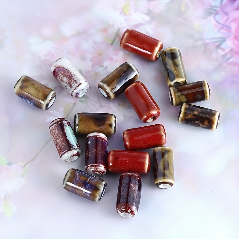40pcs High-Temperature Fired Ceramic Mixed Color Beads