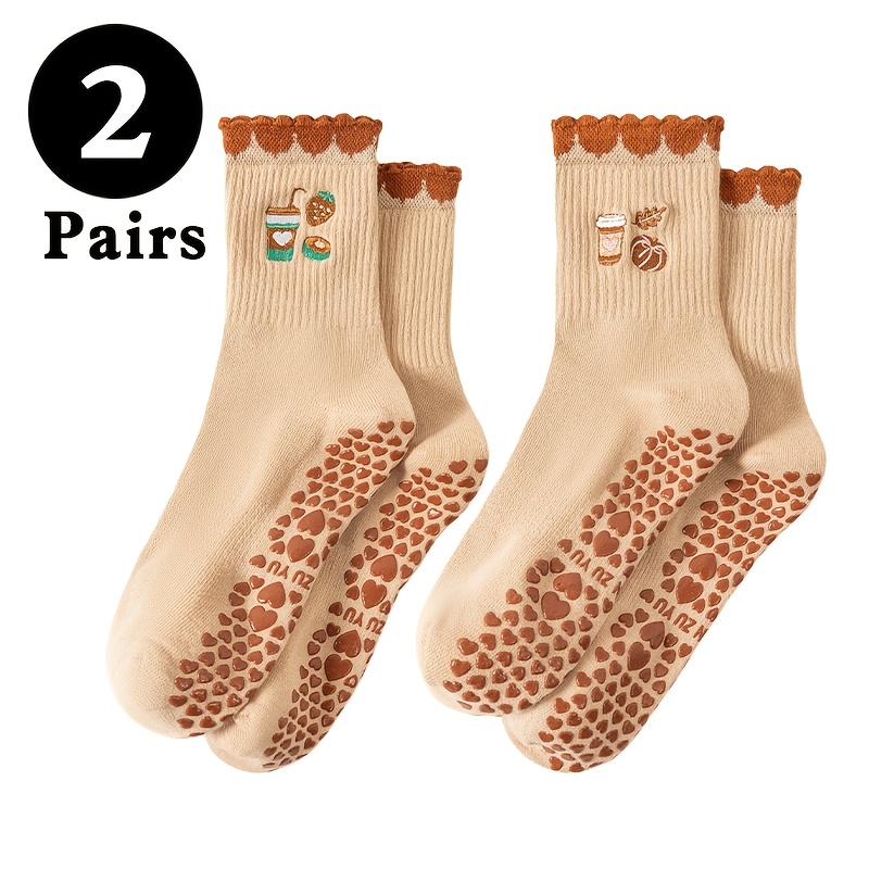 TEMU Women's Pilates Yoga Socks, Anti-slip, Breathable, Soft And Comfortable, Suitable For , Fitness, Dancing And Outdoor Sports. With Bread And