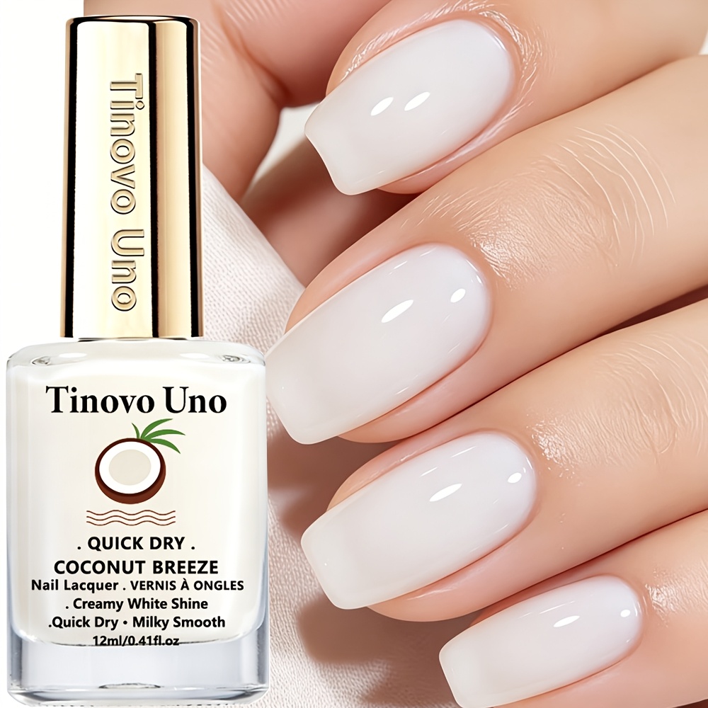Image of Tinovo Clear Jelly Milky White Nail Hardener - Dries Quickly, No Curing Required, With A Keratin And Vitamin . Enhances Nail Hardness, Provides Instant Hardening, Suitable For And Fragile Nails