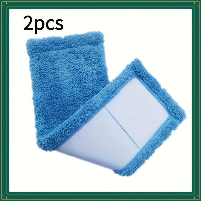 E-shop 2er-Pack Dicke Coral-Fleece-Moppaufsätze – Wiederverwendbar, Waschbar, Hoch Saugfähig für Bodenreinigung, Langlebig, Mehrfarbig, Leicht zu