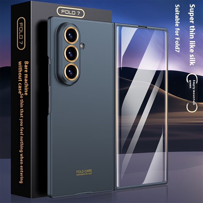 TEMU Phone Case - Suitable For Galaxy Z Mobile Phone Case, -like Ultra-thin, Zfold7 Case-film Integrated, , Fully Wrapped, Drop-resistant, 0.6mm