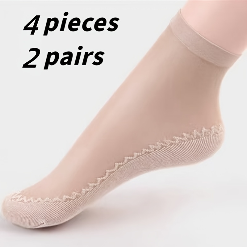 TEMU 10pcs (5pairs) / 4pcs (2pairs) Ice-feeling Breathable Stockings And Pantyhose Women's Summer, Autumn, And Spring Stockings, Sweat-wicking And