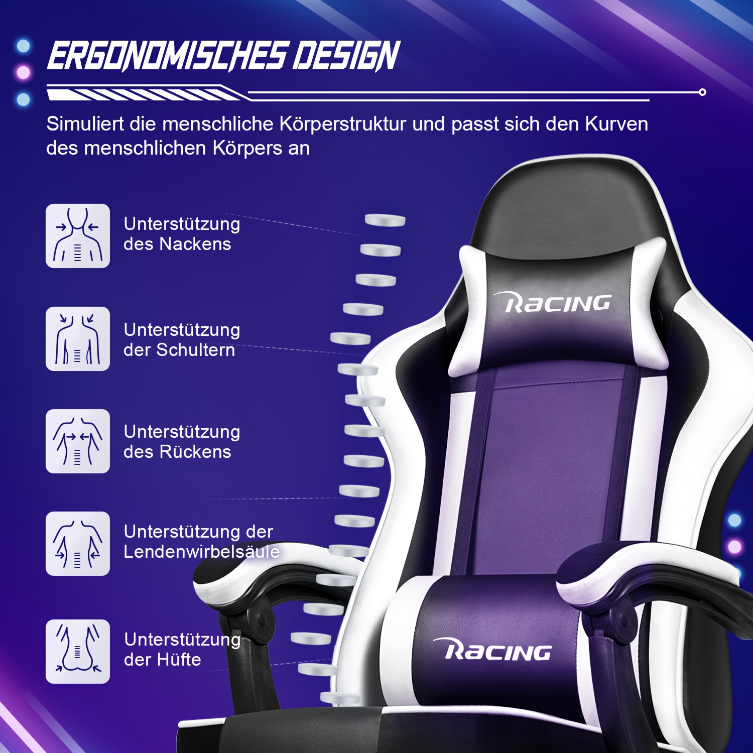 Gamingstoel met voetensteun