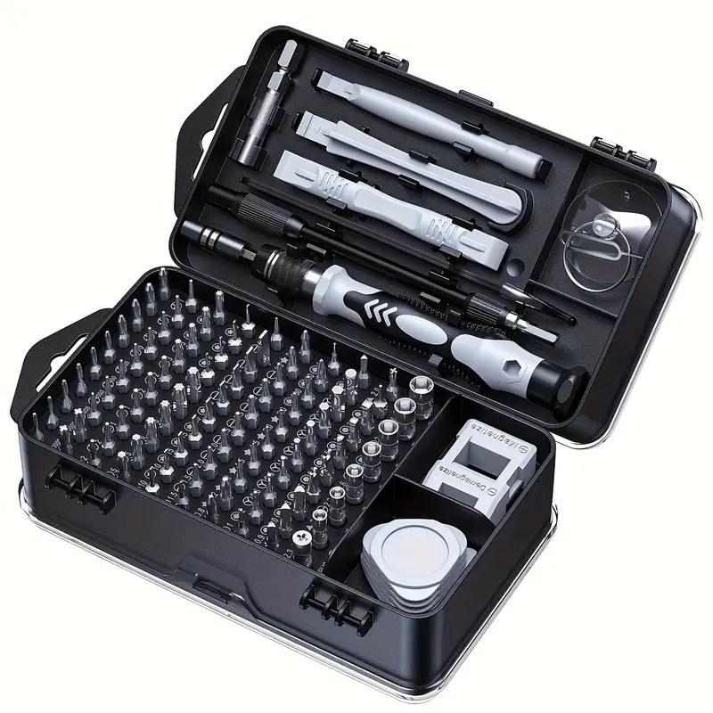 115 in 1 screwdriver set with strong magnetic and high hardness multifunctional disassembly tool set featuring irregular drill bits a durable metal case and pointed tips ideal for repairs of mobile phones tablets and small appliances perfect as a essential electronic disassembly tool great for halloween christmas thanksgiving fathers day gifts for fathers or Product details 1
