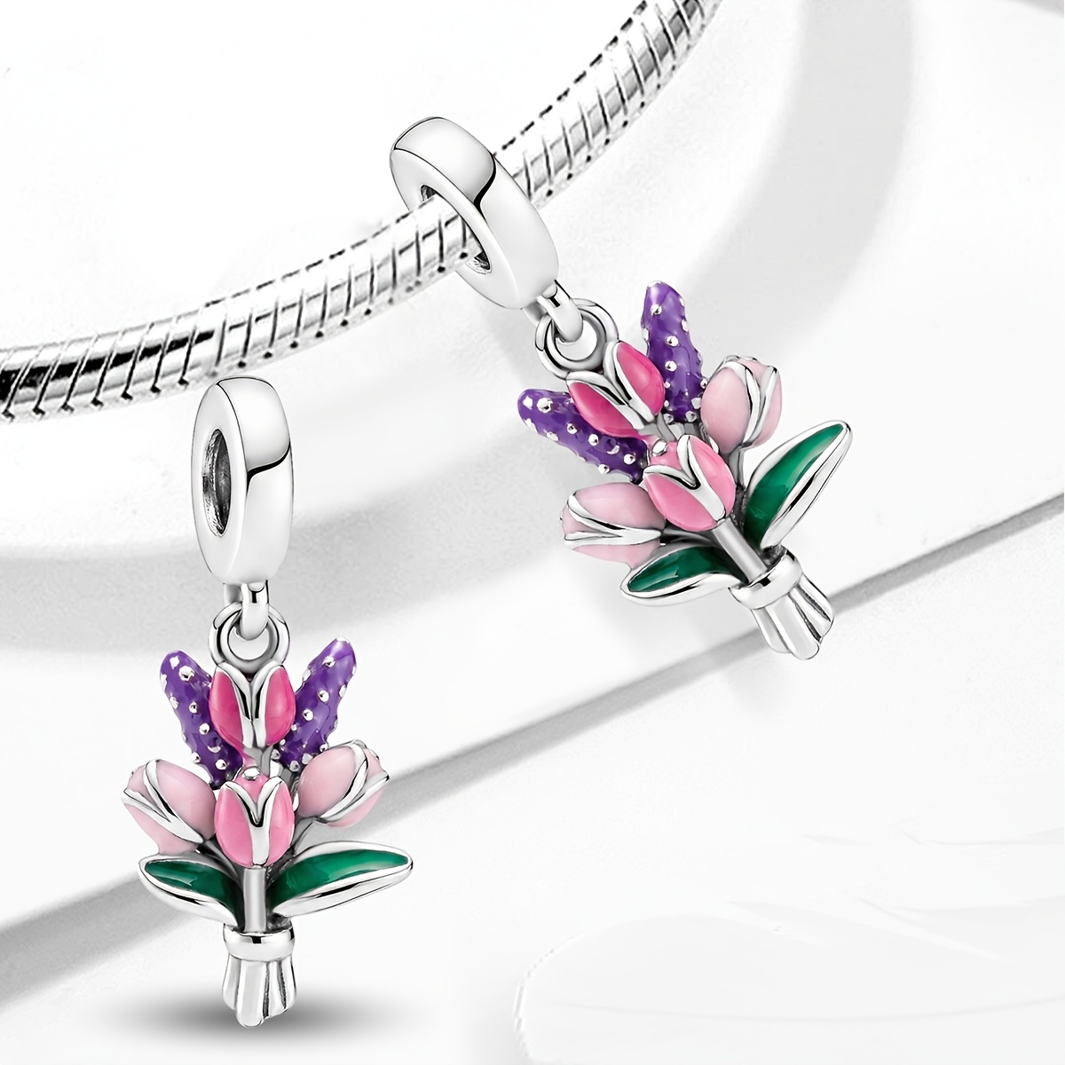 Tulip Aroma Whisper Charm DIY Pendant Beaded for Women's Jewellery