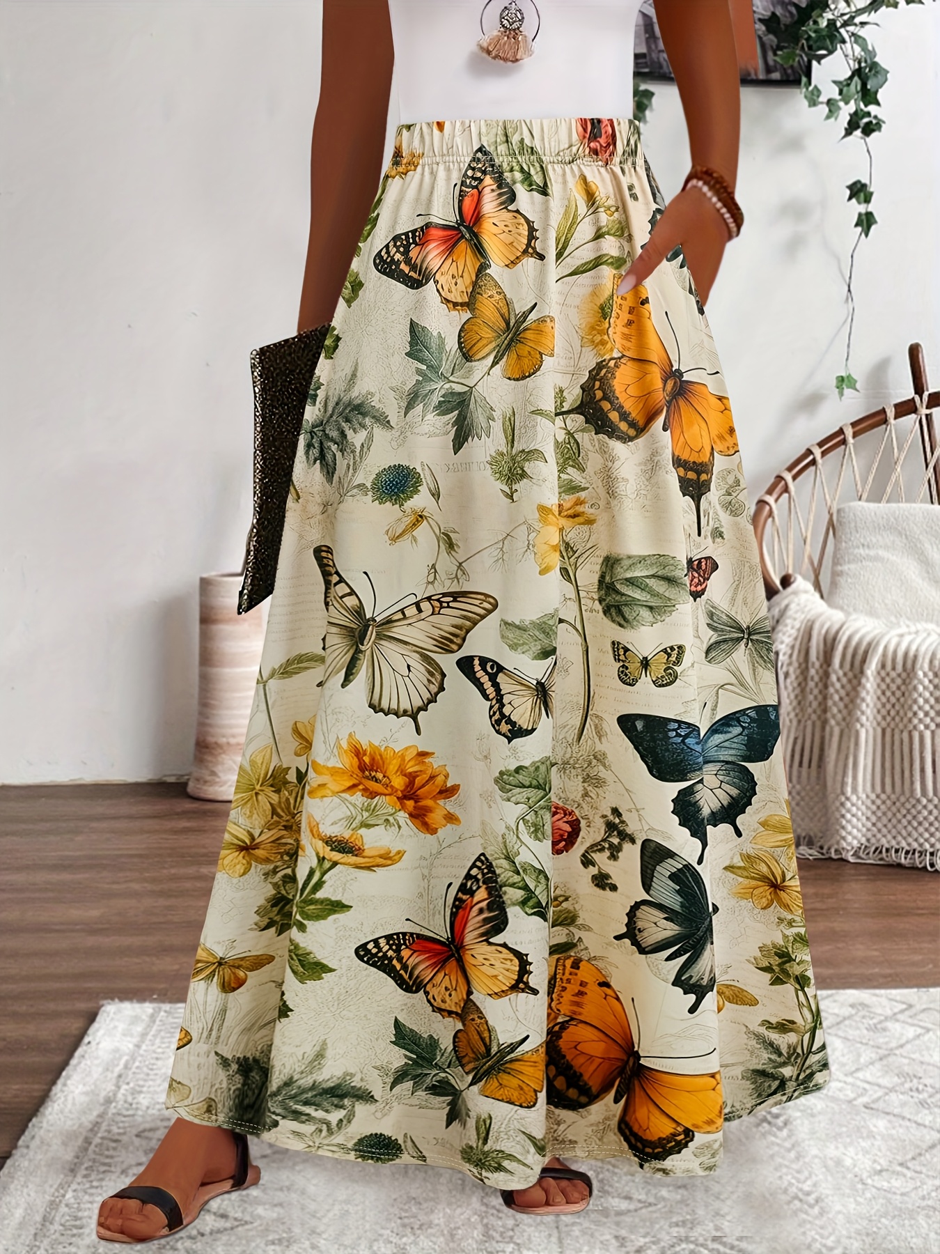 THEREDTHREAD】S butterfly gather skirt