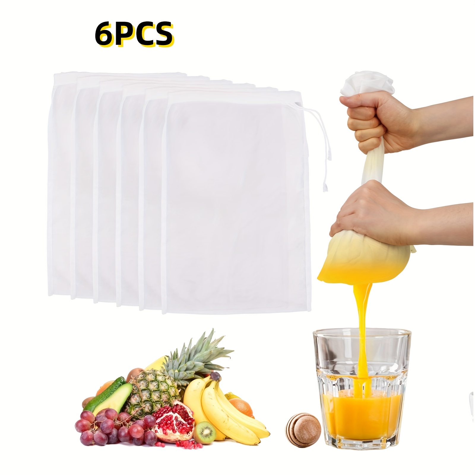 6pcs reusable nylon cheese cloth bags 200 mesh fine mesh Temu Kuwait