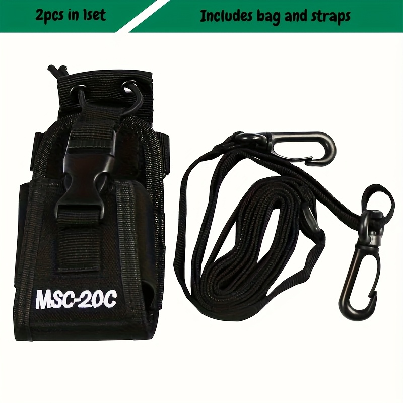 E-shop 2er Set [inkl. Tasche & Gurte] Multifunktionaler Funkgerätehalter, Tragbare Walkie-Talkie-Aufbewahrungstasche mit flexibler Aufteilung
