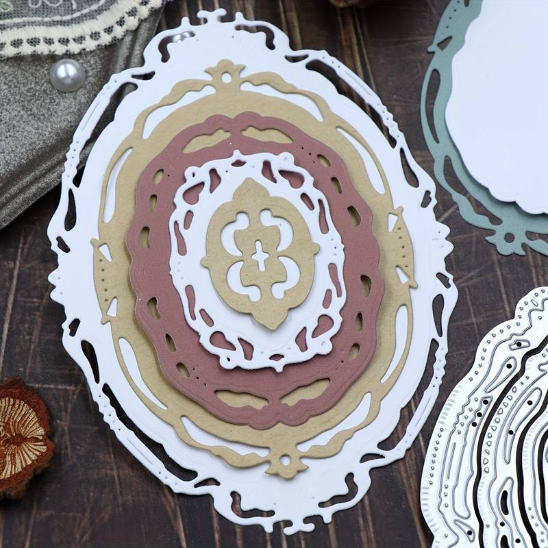 Fustelle Per Goffratura E Scrapbooking – Cornice Ovale In Acciaio Al Carbonio – Set Da 1 Pezzo, 11x16 Cm