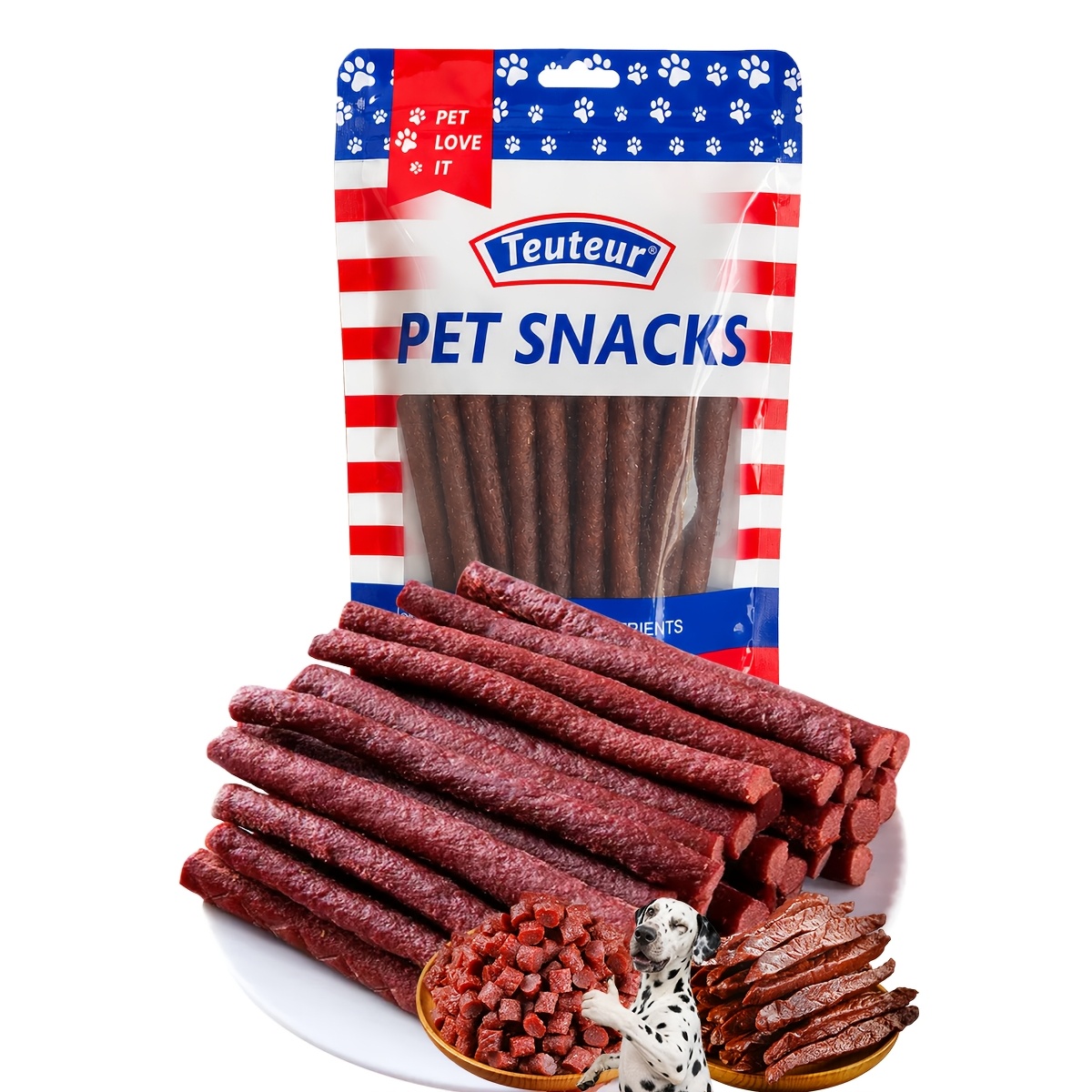 TEMU Dog Treats Pack For Toy Dogs, Duck Jerky, Chicken Jerky, Beef Strips And Chew Sticks, Assorted Mixed Meat Snacks For Puppies, Adult And Senior