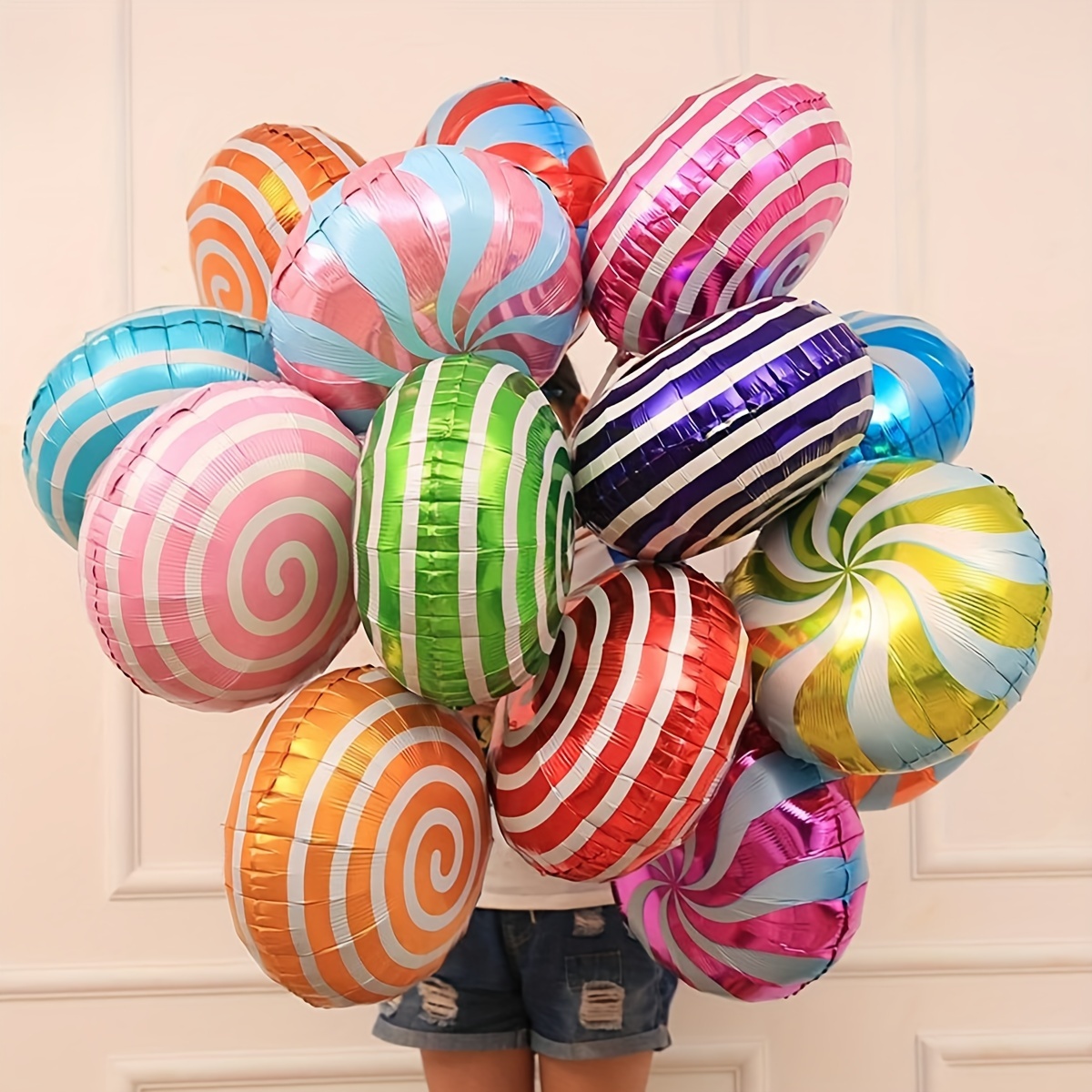 

10-piece 18" Candy & Lollipop Foil Balloons - Perfect For Weddings, Birthdays & Parties - No Power Needed