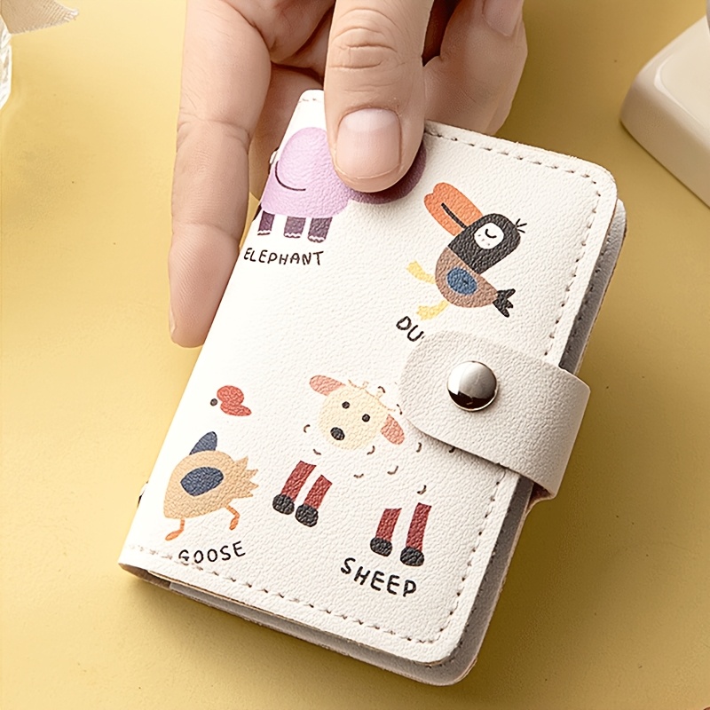Image of Cute Cartoon Card Holder Women's Individual Niche Large Capacity Ultra-thin Compact New Card Case Card Sleeve Credit Card Bag Card Holder Id Holder