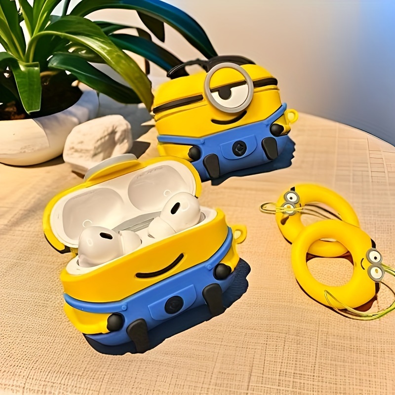 

1pc Minions-themed Silicone Case - , Shockproof Protective Cover With Smiling Minion Design, Ideal For Christmas, New Year, & Birthday Gifts For , Charging Accessory| Accessory|whimsical Gadget