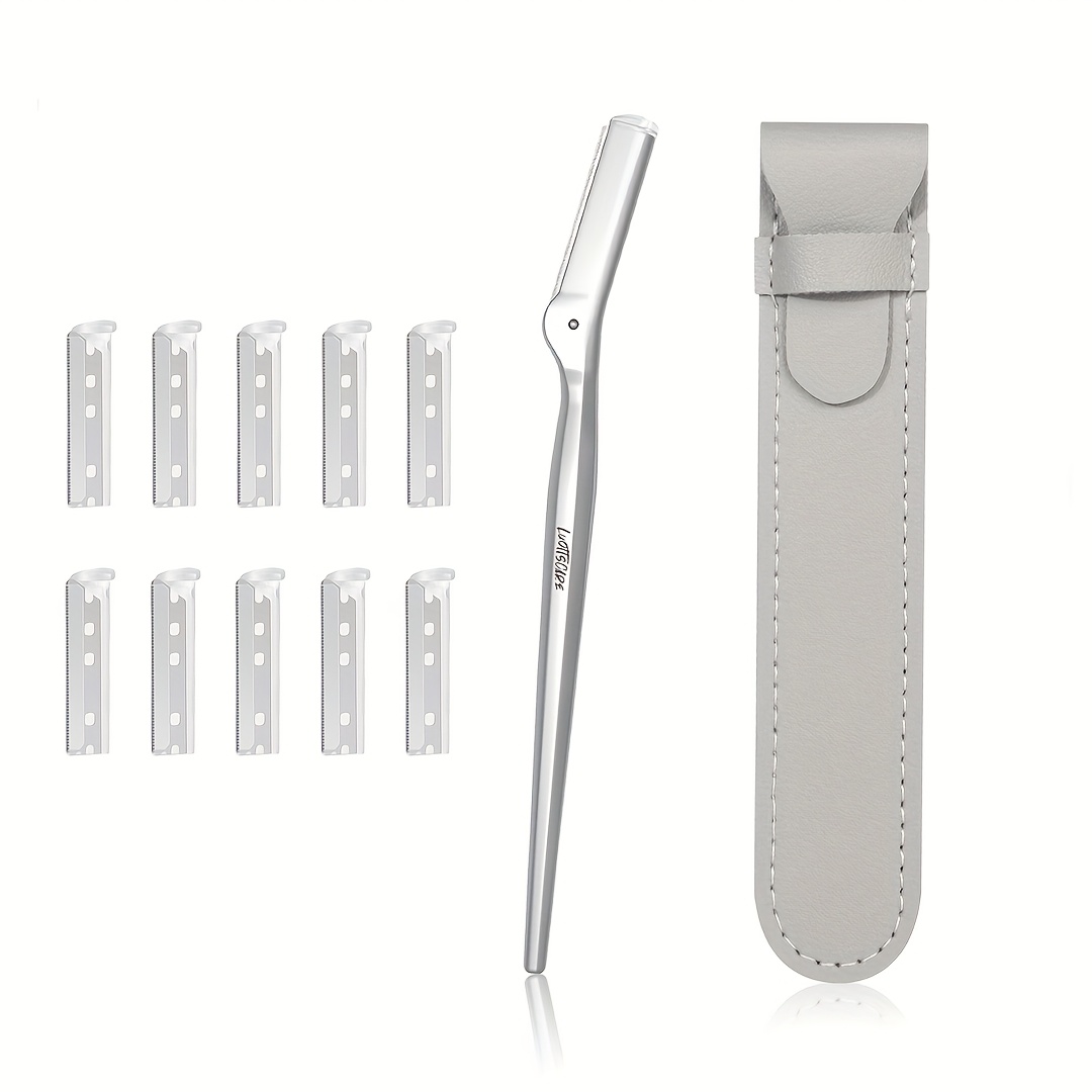 TEMU Professional Face Defuzzers & Eyebrow Hair Removal Tool - Dermaplaning Blade With , Stainless Steel Construction, For Eyebrows, Beard, Mustache,