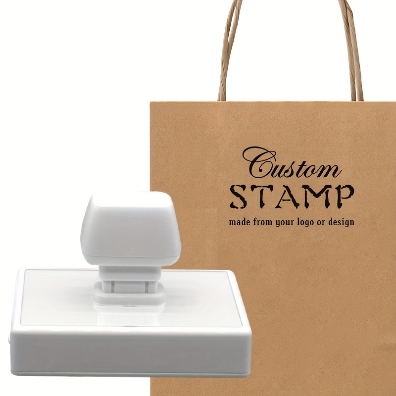 

Custom Business Stamp With Personalized Logo, Large Stamp For Small Business And Office Supplies, Black Ink, Abs Material