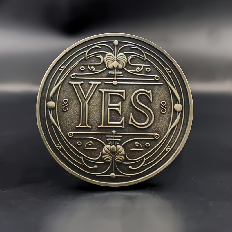 1 шт. винтажная монета для принятия решений да или нет - коллекционная металлическая памятная монета в античном стиле с украшенным дизайном,   для новаторских решений и памятных событий подробные сведения 0