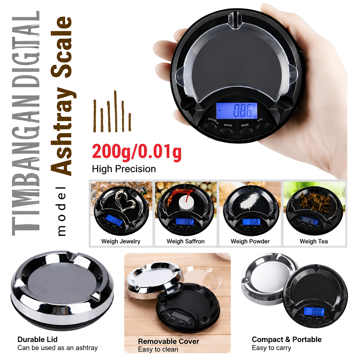 1pc High-precision Kitchen Scale, 0.01g Household Palm Scale, High- Scale, Accurate Digital Kitchen Scale For Baking And Cooking - Essential Kitchen Accessories For Accurate Measurement