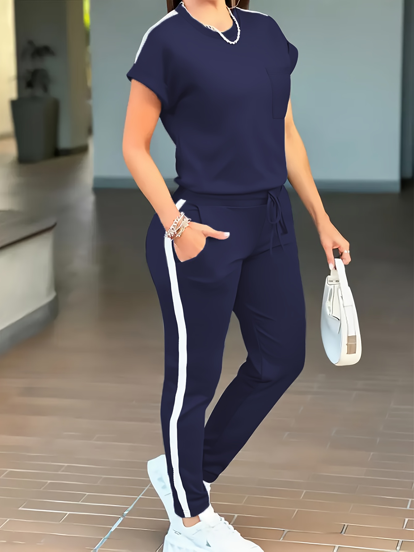 fashionable commuting short sleeve and long pants casual outfit Product details 7