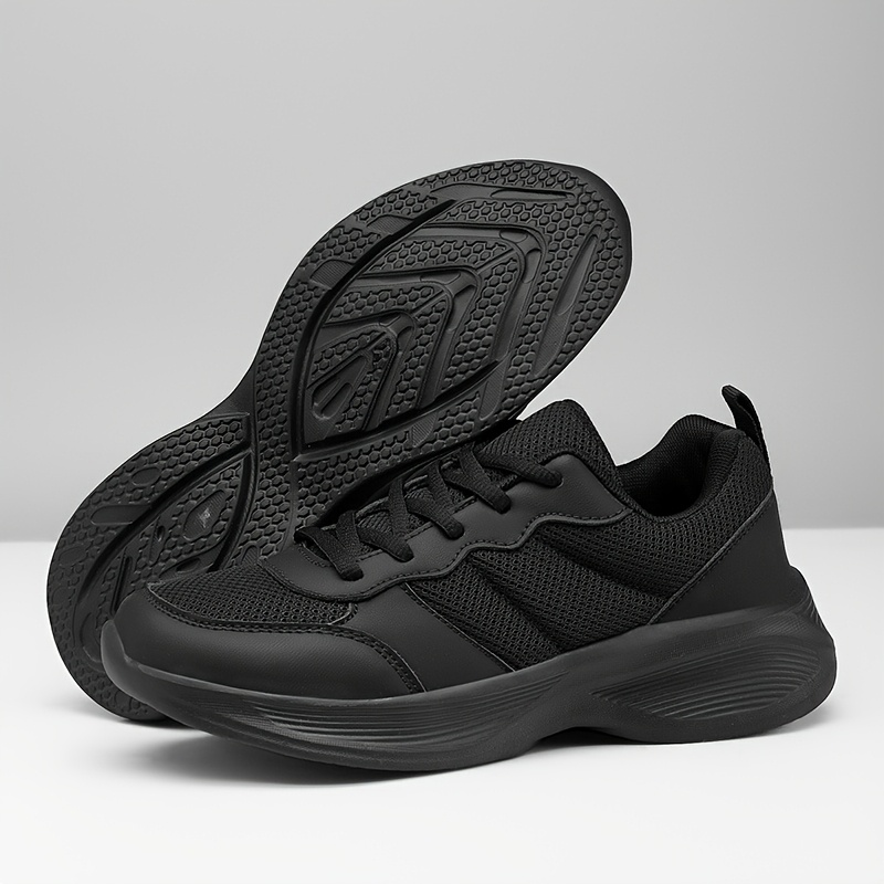 *'S Black Breathable Mesh Walking Shoes Lightweight Casual Sneakers for  Hiking, Fishing Street Fashion, Lace-Up with EVA Sole, Breathable Fabric