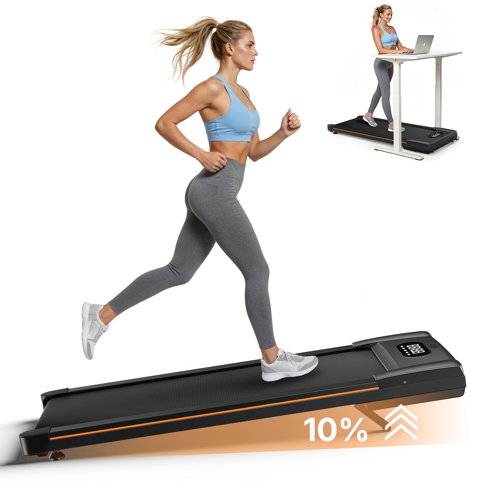 MERACH W50 Treadmill with 12% Automatic Incline – 3.5HP Under Desk Walking Pad with Remote Control & App Control, 400 LBS Capacity Compact Folding Treadmill for Home Office — Zaynora Luxury Marketplace