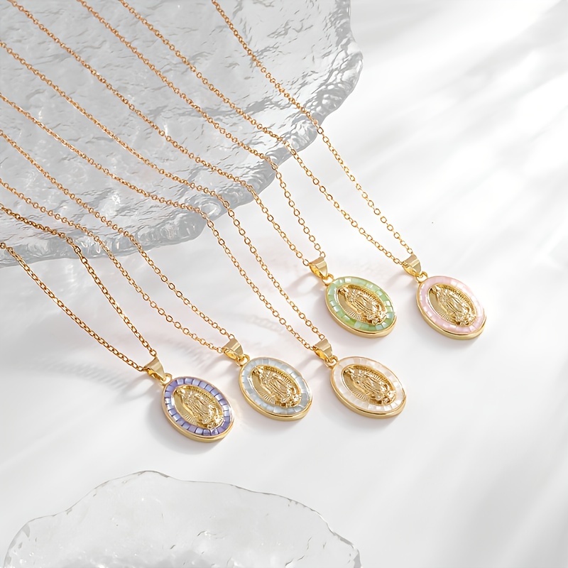 TEMU 5pcs/set Of Elegant And Exquisite Portrait Ladies Pendant Necklace Accessories, Casual, Fashionable And Versatile Accessories