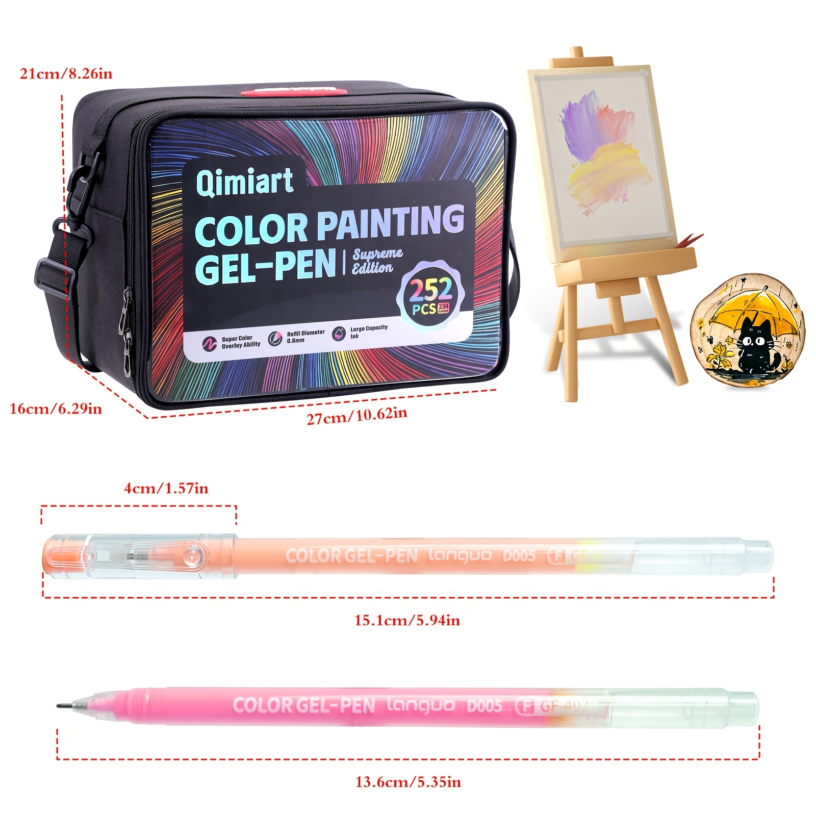 LANGUO 252-Color Gel Pen Set for Journaling and Drawing