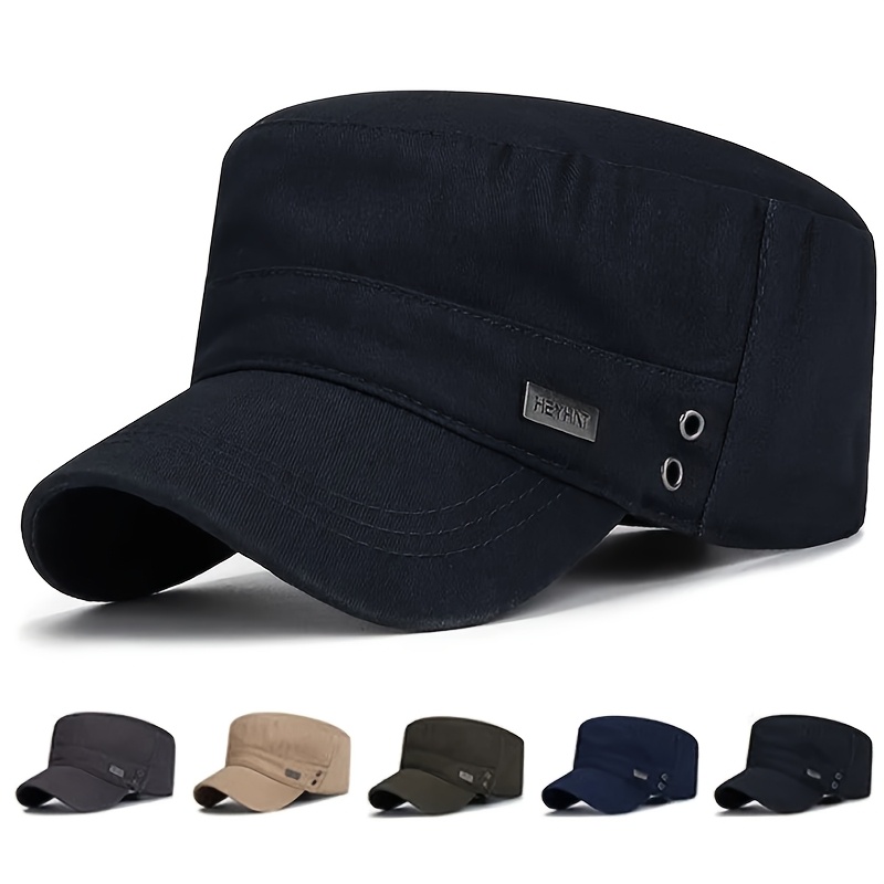 

Adjustable Men's Military Cap - Solid Color Cadet & Style Baseball Hat With , Fit For Outdoor Activities, Army Accessories