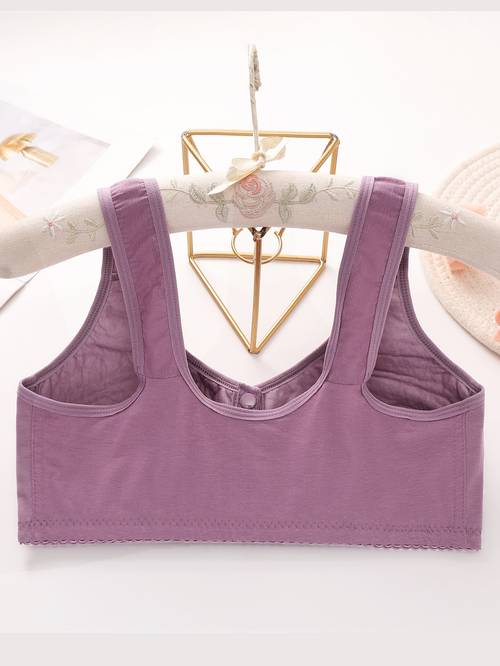 8 stück frontverschluss westen-stil bedruckte bequeme atmungsaktive damenunterwäsche, drahtloser stretch eleganter sport-bh mit feuchtigkeitsableitung für im mittleren höheren alter