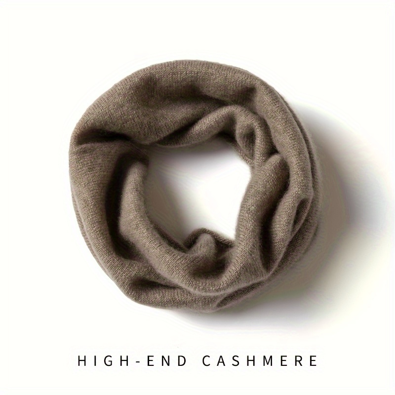 Solid Color Cashmere Tube Neck Gaiter Soft Warm Elastic Temu