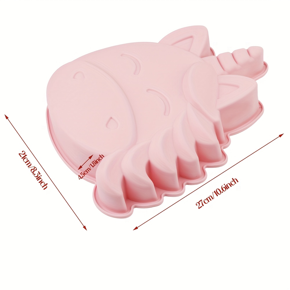 Image of Silicone Cake Molds In Of Cute Little Unicorns, Large Baking Trays For Making Chocolate Cakes, , And Other Treats