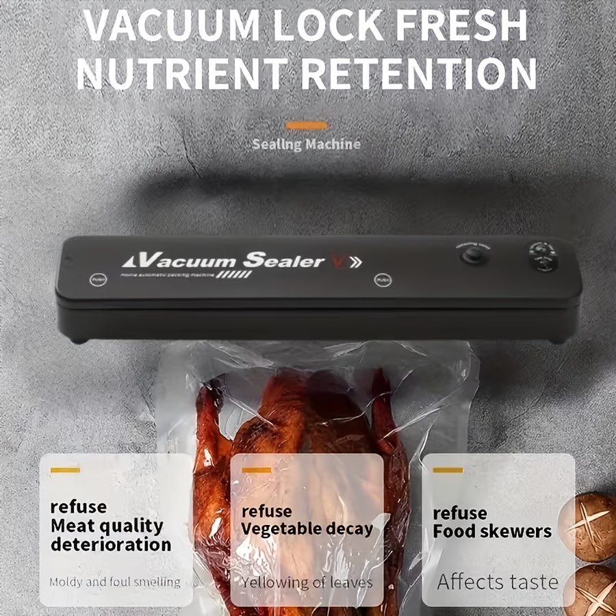 Vacuum Sealing Machine Set, 55 Sealed Bags, for food Preservation And Storage, Suitable For Food Preservation And Storage As Well As Vacuum Low-temperature Cooking, Automatic Vacuum for food Sealing Machine, Convenient Household for food Preservatio
