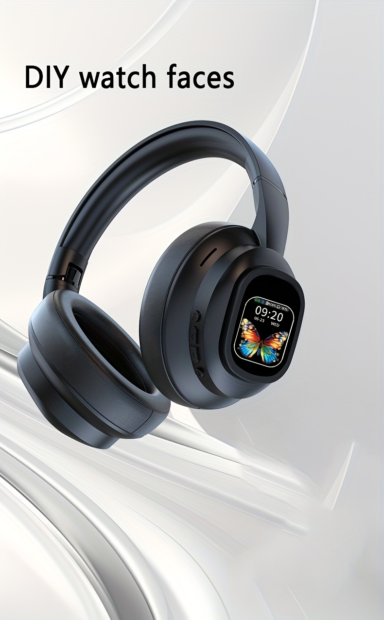 New Hybrid Active Noise-cancelling Headphones(with Touchscreen), Intelligent AI Translation, Remote Control Photography, Wireless Headphones with Microphone, Soft Ear Pads, Multiple EQ Bass, Comfortable Fit Ear Cups, Suitable for Tablets