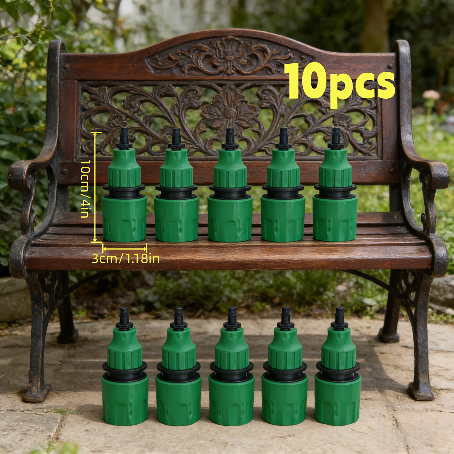 Image of Set Of 10 Plastic Hose Connectors For Quick Attachment To Water Pipes, Ideal For Drip Irrigation Systems And Garden Watering Equipment, Compatible With Irrigation And Greenhouse Setups