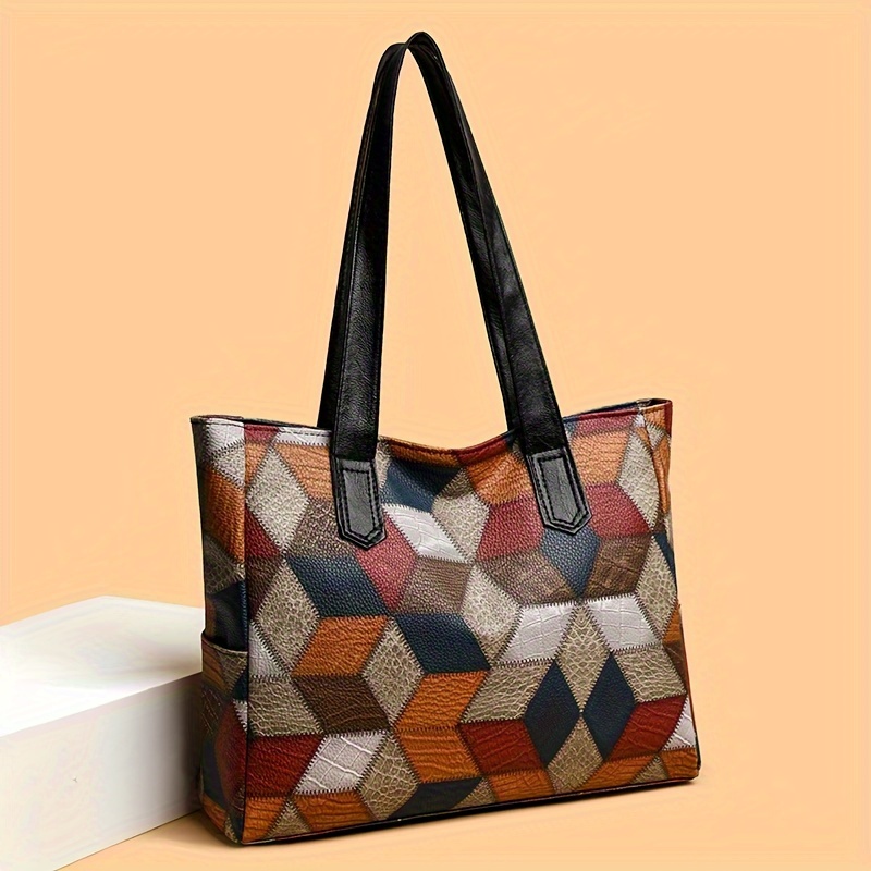 

Embossed Shoulder Bag For Women - Spacious , Zip , Polyester Lined, , , For