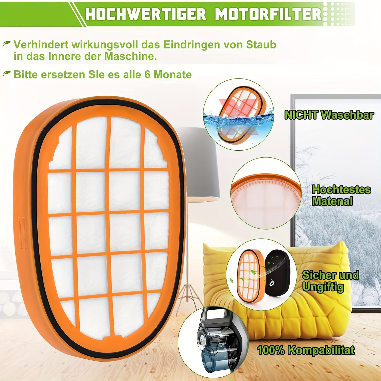 Lot De 6 Filtres Pour Aspirateur Philips SpeedPro Max | Compatible FC6723, XC7042, FC6901 Et Autres Modèles