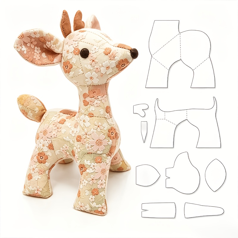 TEMU 1 Set/9pcs Deer Crafting Templates, Deer Sewing Templates, Doll Quilting Templates For Handmade Sewing Tools, Perfect For Decorations, Gifts For